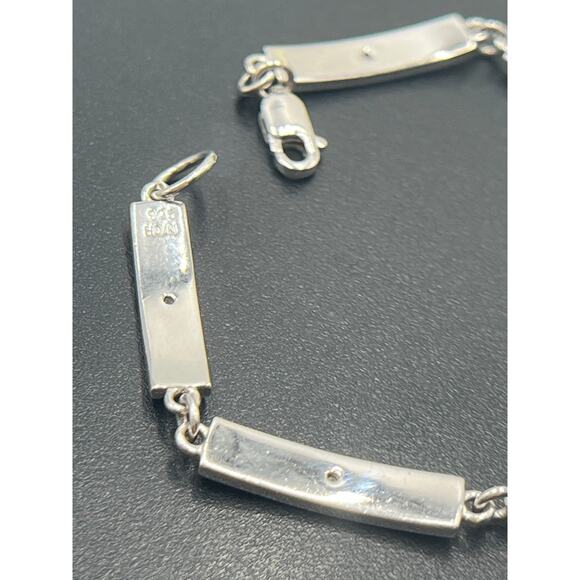 HD/N Signed Vintage 925 Sterling Silver Panel Link Diamond
Accent Bracelet - Picture 9 of 9